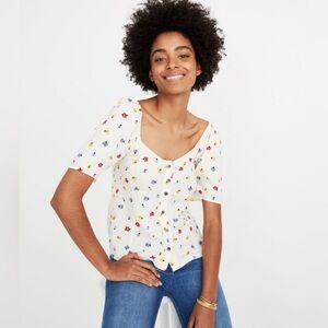 Madewell Seamed Floral Button-Down Shirt